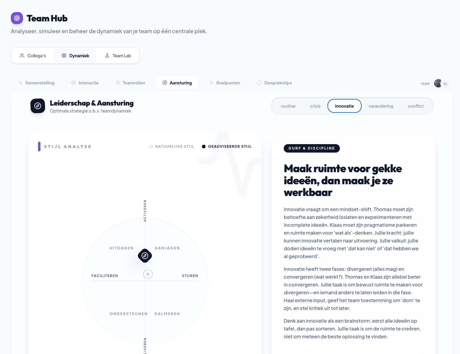 Team Hub: Aansturing Innovatie Team